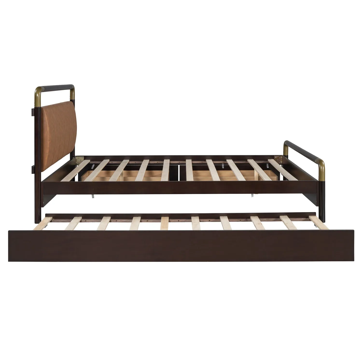 Streamdale Queen Walnut Storage Bed with Trundle
