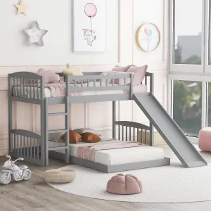 Streamdale Twin Over Twin Bunk Bed with Slide and Ladder