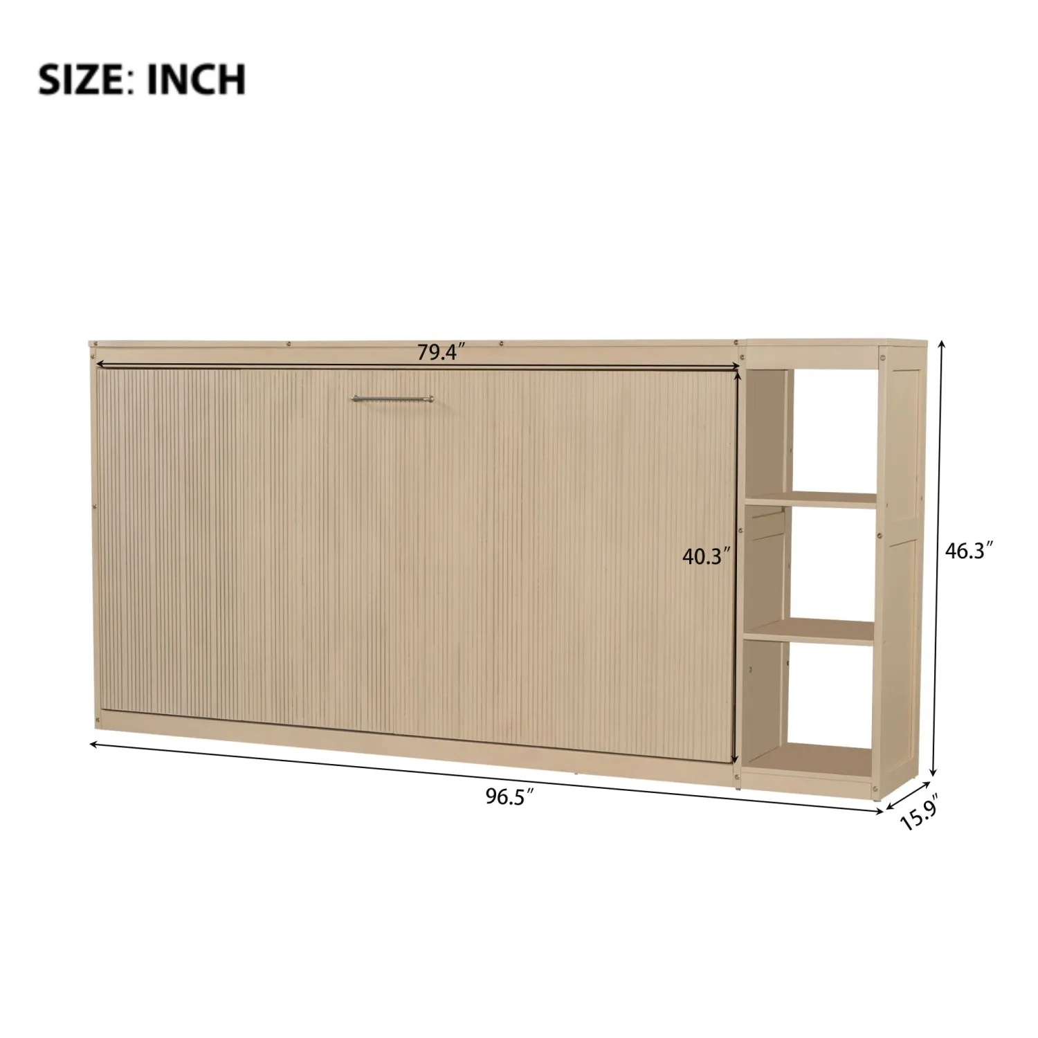 Streamdale Twin Size Murphy Bed with Bookshelf