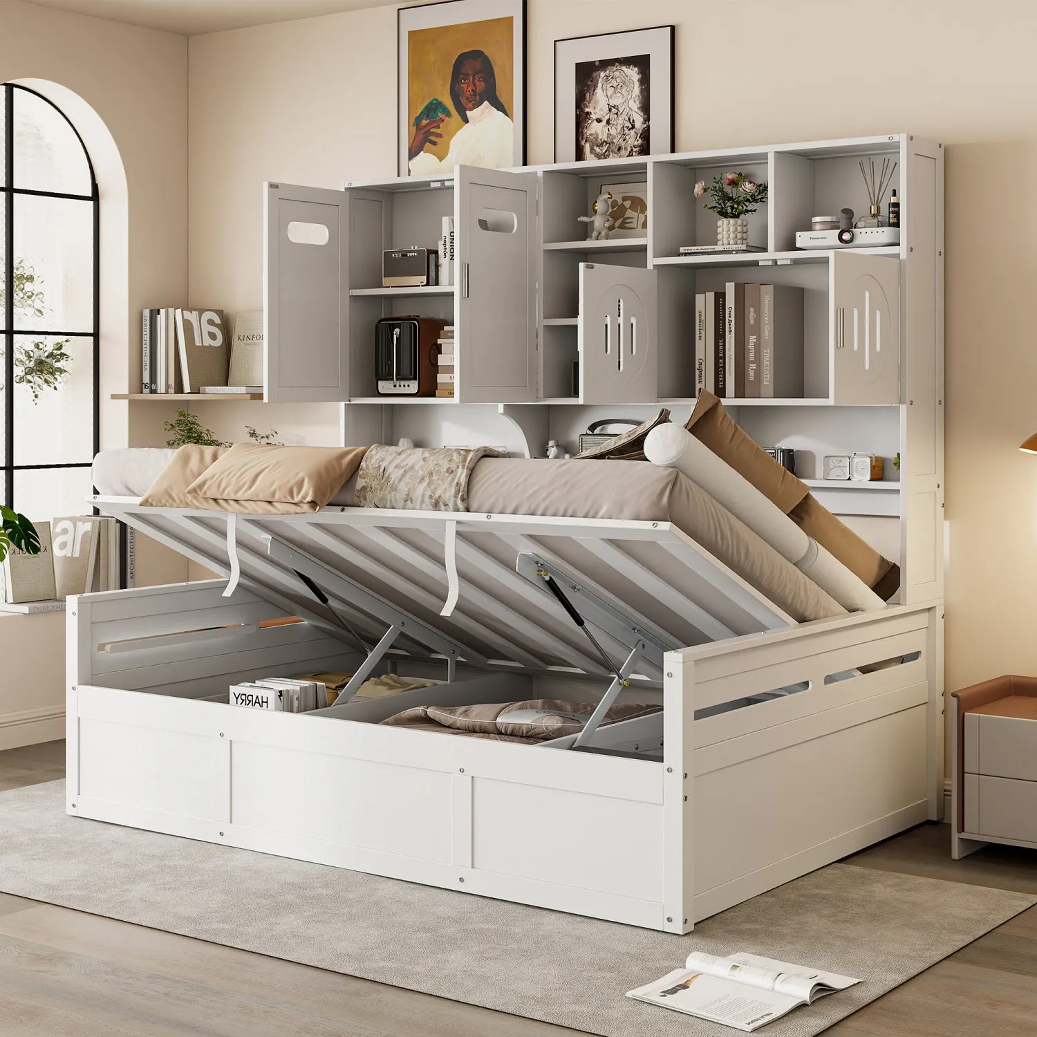 Streamdale Wooden Daybed w/ Hydraulic Bed & Storage
