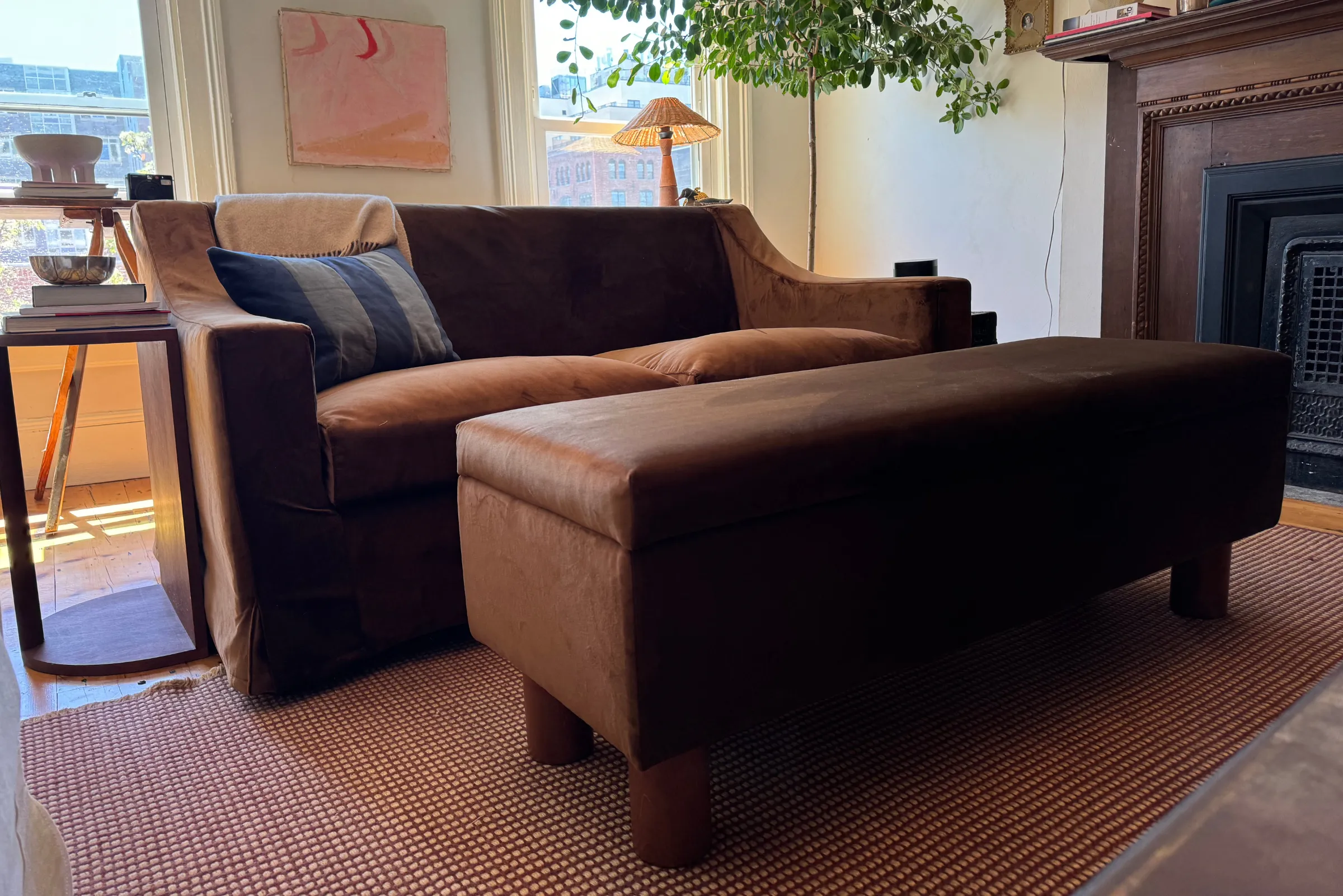 The Essential Storage Bench in Recycled Velvet