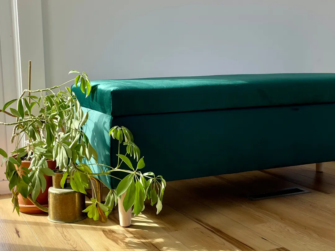 The Essential Storage Bench in Recycled Velvet