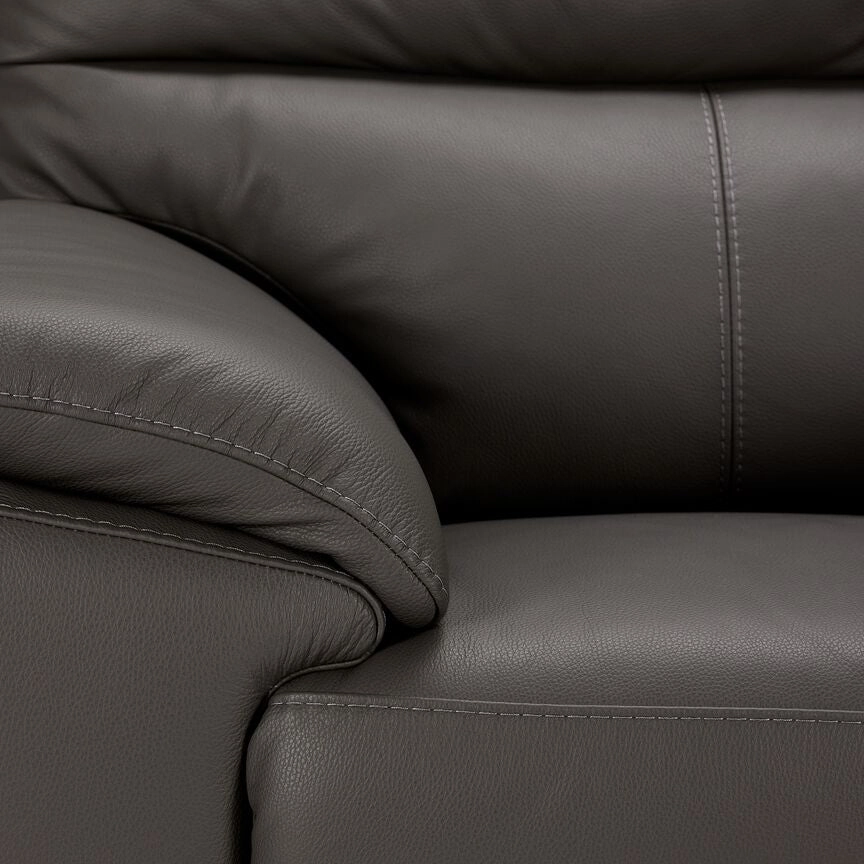 Toscana Leather Loveseat-Grey