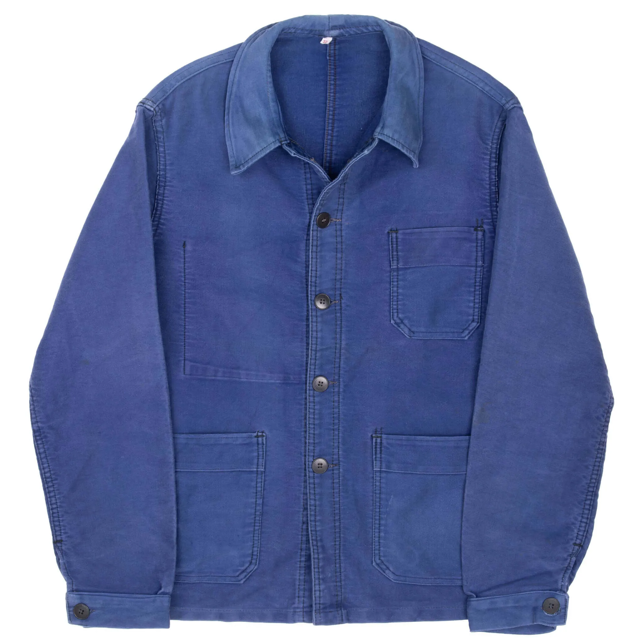 VINTAGE FRENCH WORKWEAR MONT ST MICHEL MOLESKIN JACKET 1960S MEDIUM MADE IN FRANCE
