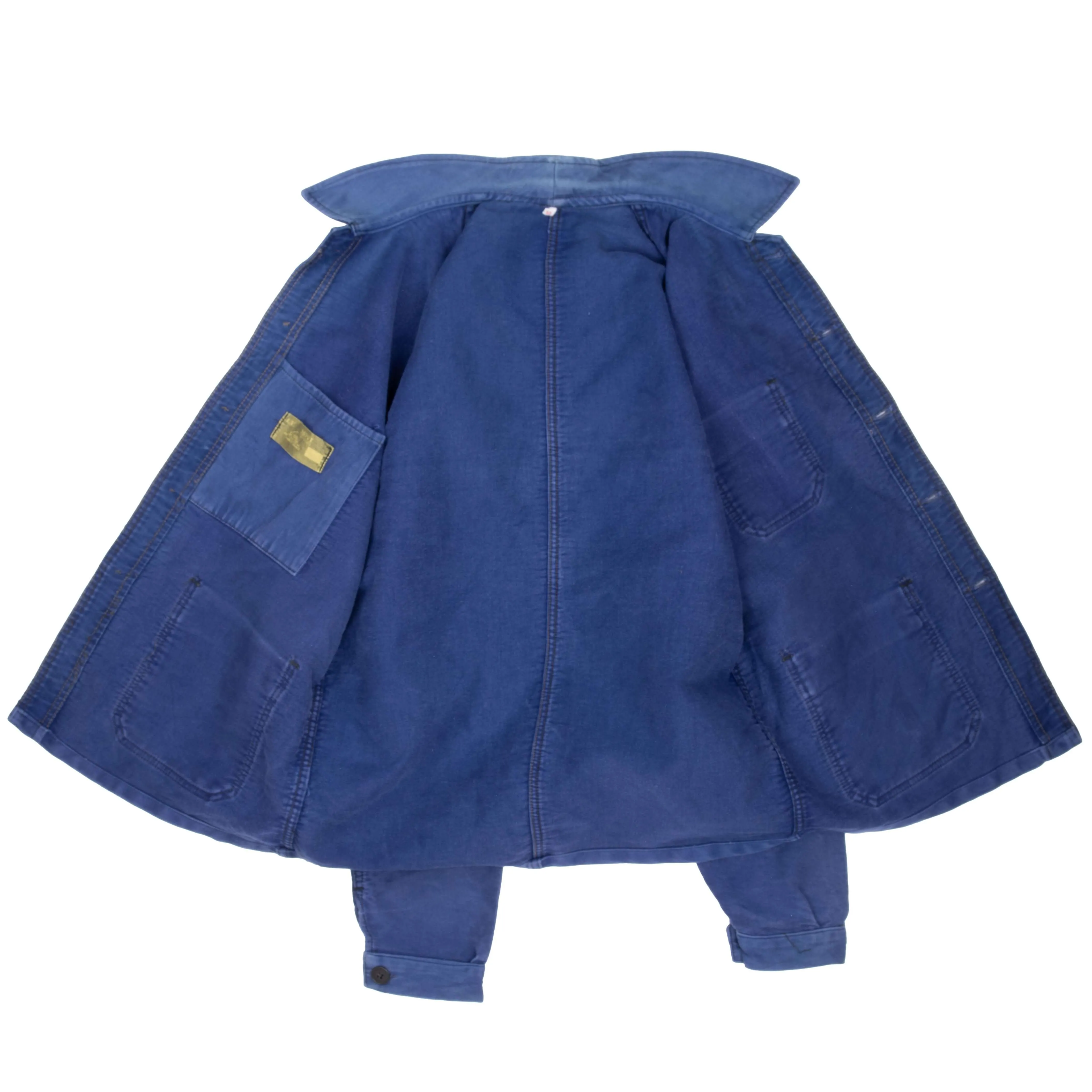 VINTAGE FRENCH WORKWEAR MONT ST MICHEL MOLESKIN JACKET 1960S MEDIUM MADE IN FRANCE