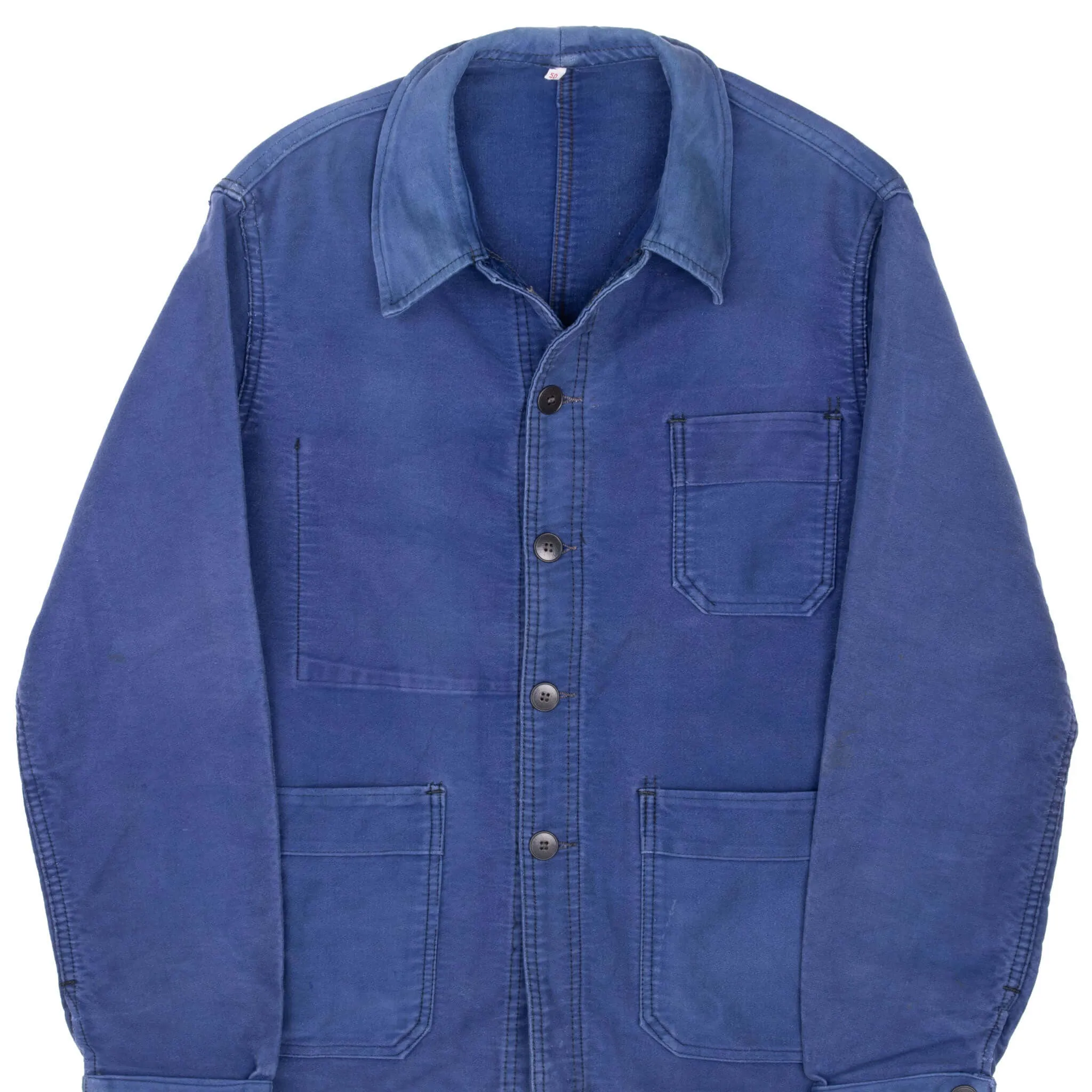 VINTAGE FRENCH WORKWEAR MONT ST MICHEL MOLESKIN JACKET 1960S MEDIUM MADE IN FRANCE