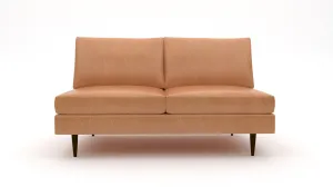 Wallace Leather Untufted Armless Loveseat